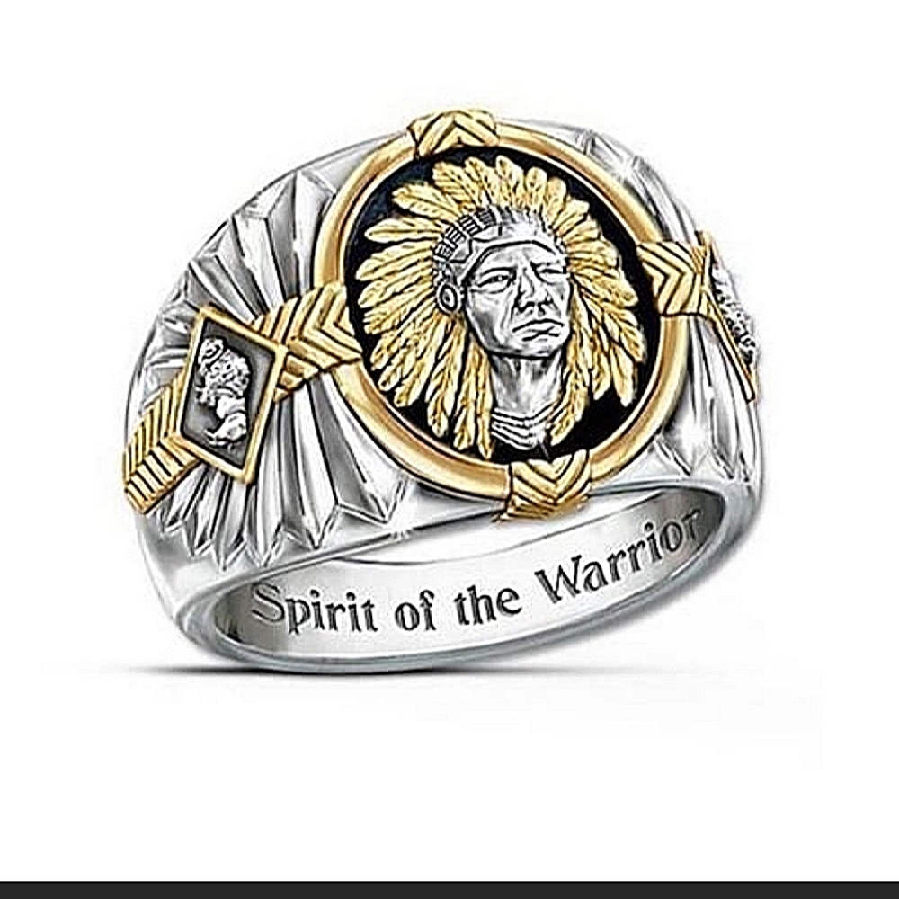 Indian head Design Men's Band Ring.